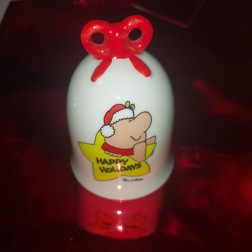 ZIGGY Christmas Bell Ornament Santa Happy Holidays Vintage